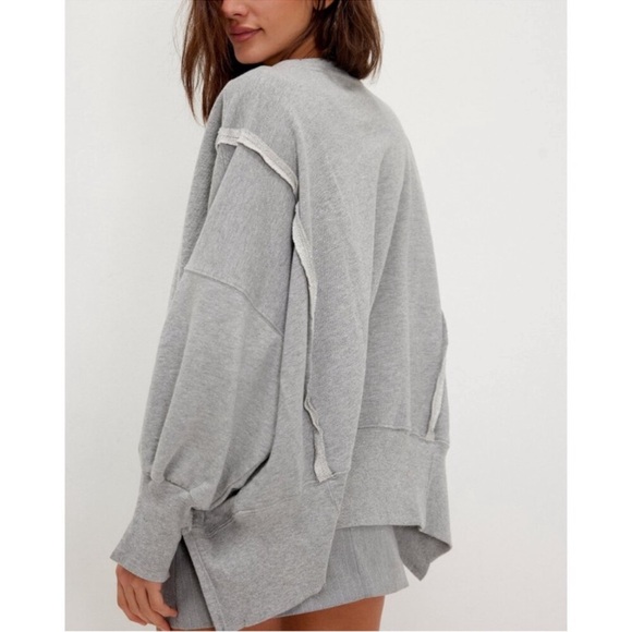 NWT FREE PEOPLE New York City Camden Pullover sweatshirt size Large - Picture 3 of 8